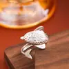 Anillos Abiertos de Acero Inoxidable Transfronterizos, Anillos Ajustables de Acero de Titanio que No se Desvanecen, Anillos Prensados en Aceite, Joyería de Mano al por Mayor