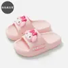 Sandálias infantis kt cat com solas grossas, chinelos antiderrapantes para casa para meninas, sandálias infantis de bebê em EVA com sola macia, atacado de verão