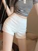 Shorts de Terno Pretos para Mulheres, Verão Cintura Alta Linha A Justos Elásticos Petites Segurança Anti-Exposição Shorts Base de Segurança