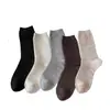 Meias brancas de textura old money estilo coreano para outono para mulheres, meias de cano médio, meias longas ins combinadas com sapatos de couro pequenos e Birkenstock