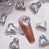 Joyería para Uñas de Navidad Amor Arte de Uñas Diamante Venta al por Mayor Cristal Vidrio Color Mágico Corazón Torcido Diamante Súper Flash Corazón Joyería para Arte de Uñas