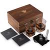 Caja de Almacenamiento Creativa de Madera Maciza y Vidrio Caja de Empaque de Vidrio de Whisky de Madera Caja Doméstica de Madera Rellena de Piedras de Vino de Hielo