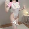 Roupa Íntima Sexy COS Gata Selvagem Secundária Apertada Abertura Livre Macacão Uniforme de Menina Anime Água Morta