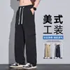 Roupas Masculinas Shanggu Verão Fresco Respirável Secagem Rápida Roupa de Trabalho Masculina Calça Casual Reta Elástica Cintura Média Seda Gelada Secagem Rápida