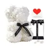 Oso de Rosa Flor Eterna de 25 cm Transfronterizo Regalo para el Día de la Madre San Valentín Oso de Flor de Espuma Caja de Regalo de PVC Venta al por Mayor