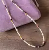 Collar de Piedra Natural con Perlas Color Champán Vintage Cadena para Clavícula con Perlas de Arroz Apiladas Cadena de Collar para Mujer