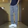 Calça Casual de Verão Fina em Lyocell Tencel Masculina Estilo Americano Solta Reta Anti-Rugas Calça Esportiva