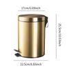 Papelera Redonda de Pedal Color Dorado Champagne de 5L Transfronteriza Cubo de Almacenamiento Operado con Pie para Cocina con Tapa Cubo de Limpieza para el Hogar
