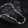 Estilo Doce Fresco Zircônia Colorida Trevo de Quatro Folhas Colar Feminino Alto Padrão Sensação Nicho Design de Estrela Elegante Corrente de Clavícula Joia