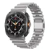 Adequado para Samsung Watch 8 Padrão Onda do Oceano Pulseira de Aço com Fecho Magnético Pulseira para Samsung Watch Ultra 47mm