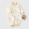 Ropa de otoño e invierno para recién nacidos, mameluco de algodón puro para niños y niñas, mameluco de manga larga para salidas de primavera y otoño