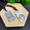 Pé de Dragão seco prata 999 Zodíaco Buda vintage Guanyin colar oito deuses guardiões pingente de casal