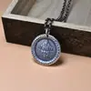 Plata 999 Sólida Amarilla Dios de la Riqueza Colgante Jiyan Redondo Colgante de Marca Zakiram Ping An Naff Accesorios de Collar