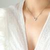 Collar de corazón de amor plegable con personalidad femenina, hecho a mano, cadena de clavícula chapada en titanio y oro de 18 quilates P577