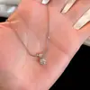 Colar de Prata Esterlina S925 com Zircônia Diamante Cubo de Açúcar Feminino Nicho Luxo Acessível Elegante Estiloso Versátil Novo Produto Acessórios