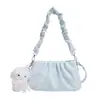 Nova Moda Casual Bolsa de Ombro Único de Bolinhas Alto Valor Simples Versátil Bolsa Transversal Estilo Coreano Bolsa de Mão com Laço para Mulheres