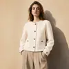 Abrigo de Lana Camel Otoño/Invierno 2026 para Mujeres Petites, Estilo Corto, Elegante Chaqueta de Lana para Viajar al Trabajo, Abrigo de Lana para Mujer con Acentos de Seda
