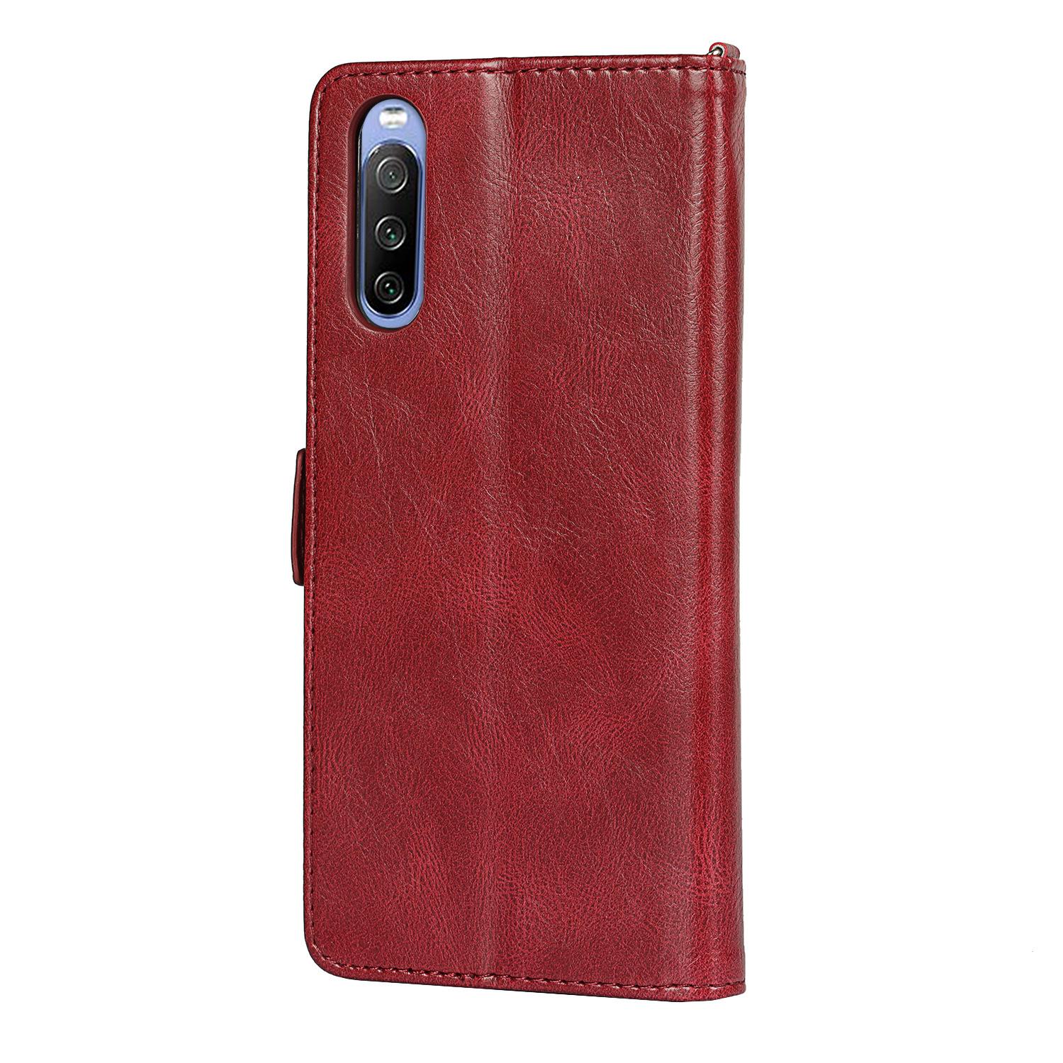 Xperia 10 III 中扣复古双折边翻盖皮套