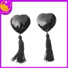 Estrela do Sexo Mesmo Estilo Adesivo de Silicone para Seio Borla Coração Lantejoula Sutiã Adesivo Invisível para Mamilo Feminino Brinquedo Adulto