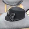 Gorra de Pato de Lana Nueva para Otoño e Invierno Sombrero de Lino y Seda con Lazo para Mujer Dulce Versátil
