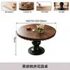 Columna romana americana mesa de comedor redonda francesa estilo vintage mesa de comedor de madera maciza para el hogar apartamento pequeño mesa de comedor redonda estilo retro