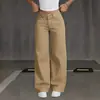 Comércio Exterior Mais Vendido Amazon Vendedor de Sucesso Transfronteiriço Jeans Feminino, Estilo Doce e Picante, Cintura Alta, Perna Reta Larga, Calça Longa Casual Solta