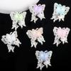 Las cuentas de aleación de mariposa de color moca de cristal se pueden usar con cuentas de agujeros rectos, cadena para teléfono móvil, llavero, cadena para bolso, accesorios.