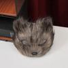 Máscara de Peluche de Zorro de Pelo Largo Transfronteriza Halloween Máscara de Plástico Blanco de Media Cara Mascarada Carnaval