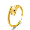 Anillo de Serpiente de Estilo Japonés y Coreano, Personalidad Simple, Zirconia Linda, Apertura Ajustable, Anillo para Dedo Índice, Joyería de Animales Lindos