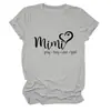 Amazon Ebay Estación Independiente Camiseta Cómoda y Versátil para Mujer Mimi Pray Hug Love Cuello Redondo Manga Corta