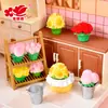 Estética Primaveral Cubo de Hierro Ramo de Flores Accesorios de Resina Jardinería de Rosas DIY Decoraciones de Escritorio Adornos de Micro Paisaje