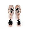 Pendientes con forma de gota de diamante rosa chapados en cobre y oro champán, regalo festivo, para mujer, combinables con todo.