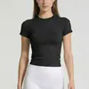 Camiseta de manga corta para mujer, estilo deportivo, secado rápido, para fitness, top ajustado para Pilates y yoga, camiseta de yoga para fitness, secado rápido