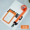 Portatarjetas con tapa deslizante, portadocumentos de plástico a presión, gafete con cordón de una cara, gafete de trabajo, gafete para estudiantes y empleados, portatarjetas de gafete de fábrica