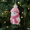 Nuevos Adornos de Plástico Rosa con Colores Pastel, Adornos Navideños de Dibujos Animados, Decoraciones Navideñas 3D Estilo Ins para Ventanas