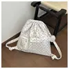 Mochila nueva de gran capacidad con cordón estilo coreano INS con lunares bolsa transparente para dolor versátil linda bolsa multiusos para mujer