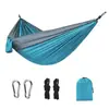 Hamaca de exterior, hamaca de tela de paraguas ligera, hamaca individual doble para exteriores, camping, hamaca de ocio