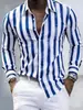 Amazon transfronterizo AliExpress nueva camisa de rayas de manga larga para hombre, camisa de alta gama sin planchado, venta al por mayor