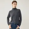 Suéter de cachemira de cuello alto 2026 otoño e invierno nuevo para mujer manga raglán camisa base estilo elegante suelto cálido suéter