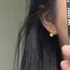 Nuevo Clavo de Oreja Hoja de Arce para Mujer Estilo Mori de Lujo Ligero Clavo de Hueso de Oreja Hoja Dorada Mini Borla Joyería para Oreja