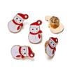 Broche de natal de desenho animado alce boneco de neve pin de árvore de natal liga acessórios de gota de óleo acessórios de presente de feriado DIY