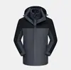 8199 Roupa de assalto três em um para atividades ao ar livre outono e inverno destacável masculina e feminina quente, à prova d'água e à prova de vento impressão de logotipo de vestuário de trabalho