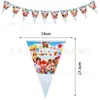 Coleção de Bandeirinhas de Desenho Animado Decoração de Festa de Aniversário de Bebê Bandeirola Bunting Suprimentos de Aniversário Arranjo de Guirlanda Banner Agora