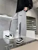 Calça atlética dupla listrada da moda para meninos, tamanho médio a grande, estilo primavera e outono, calça jogger casual