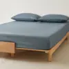 Juego de Sábanas Ajustables de Algodón Puro de Fibra Larga, Funda de Colcha Cepillada, Sábanas para Cama Tatami, Nuevo Juego de Tres Piezas 2025