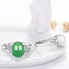 Anel de prata de lei S925 com ágata e calcedônia, moda feminina, anel aberto de alto requinte, joia de jade antigo, atacado