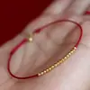 Pulseira Explosiva de Contas Disco com Cordão Vermelho Pulseira Trançada Vermelha Nova para Mulheres Estilo Chinês Retrô Casual Joia de Mão de Luxo Leve