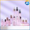 Venta al por mayor 5ml 10ml botella rosa melocotón con bola rodante aceite esencial botella con bola rodante botella para envasado de perfume botella cosmética de vidrio portátil