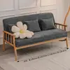 Sofá de Madeira Maciça Nórdico para Apartamento Pequeno Duplo Três Pessoas Sala de Estar Loja de Roupas Japonês Simples Fácil Moderno Sofá de Tecido