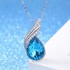 TikTok Kuaishou Estilo Coreano Transfronterizo Azul Marino Lágrimas de Ángel Colgante de Cristal Colgante Ala de Cielo Lindo Colgante Versátil